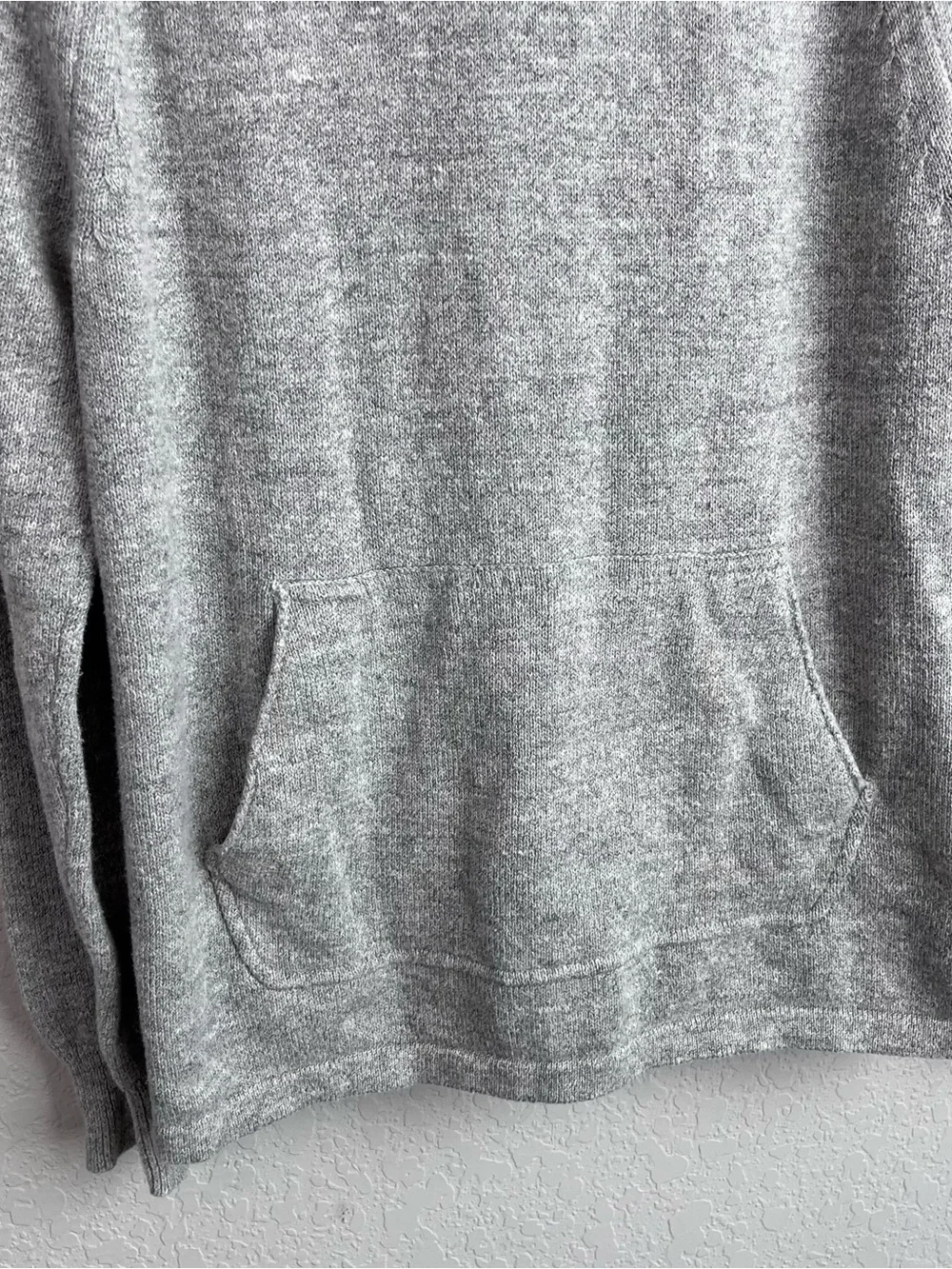 J.Crew Cotton Wool Sweater Hoodie S Heather Slate Gray Long Sleeve Mens Unisex